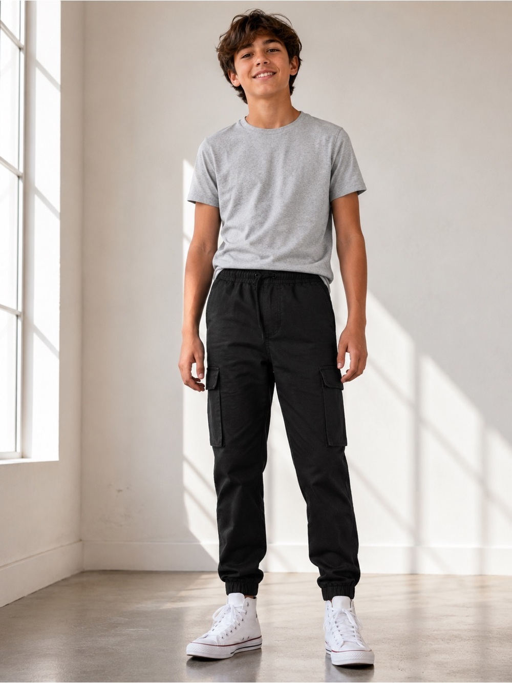 Joe’s Jeans The Legend Stretch Twill Cargo Jogger Pants Boys XL Black Kids NWT